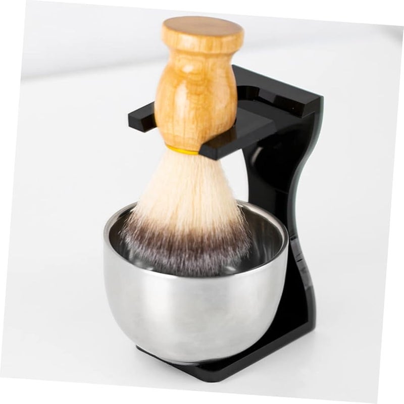 NOLITOY Black Shaving Brush Stand Set With Beard Brush Holder For Men Home Barbershop - Image 2